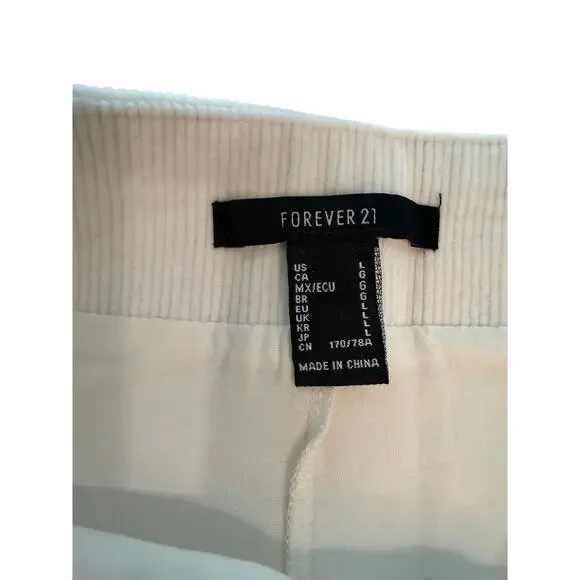 Forever 21 Off‑White Corduroy Mini Skort Soft Stretch Women’s L EUC - Picture 4 of 7
